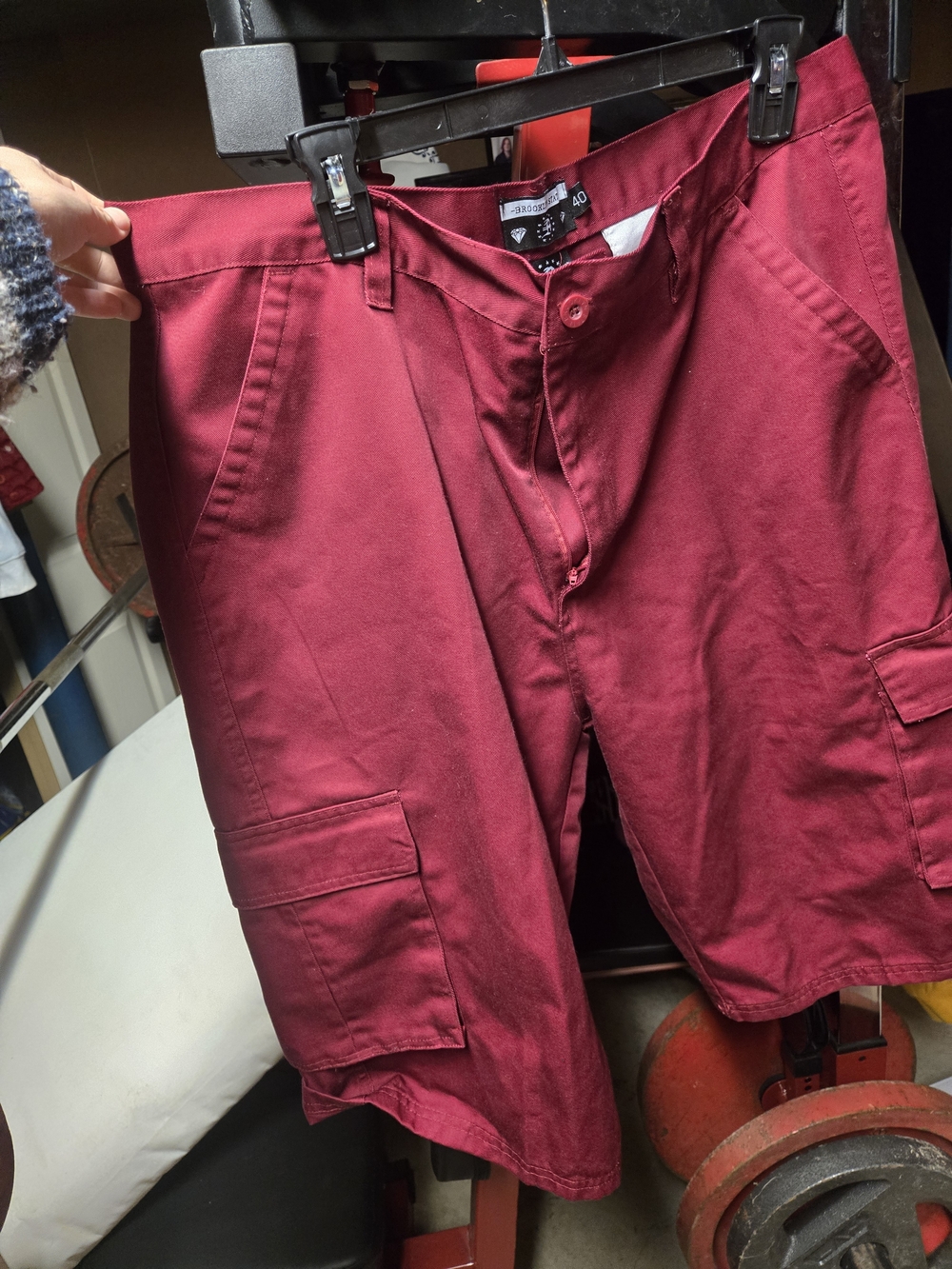 Brooklyn State Men's Cargo Shorts - Burgundy